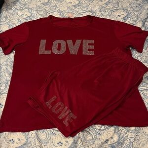 Women’s Love Print Shirt and Short set